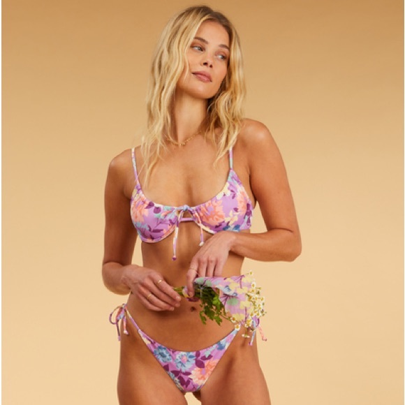 ☀️BILLABONG☀️ HALLEYS GARDEN TIE HALLEYS GARDEN STRIN BIKINI SET - Picture 4 of 13
